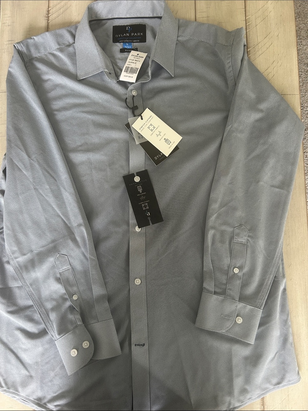 Men's Grey Dress Shirt - Tailored Long Sleeve